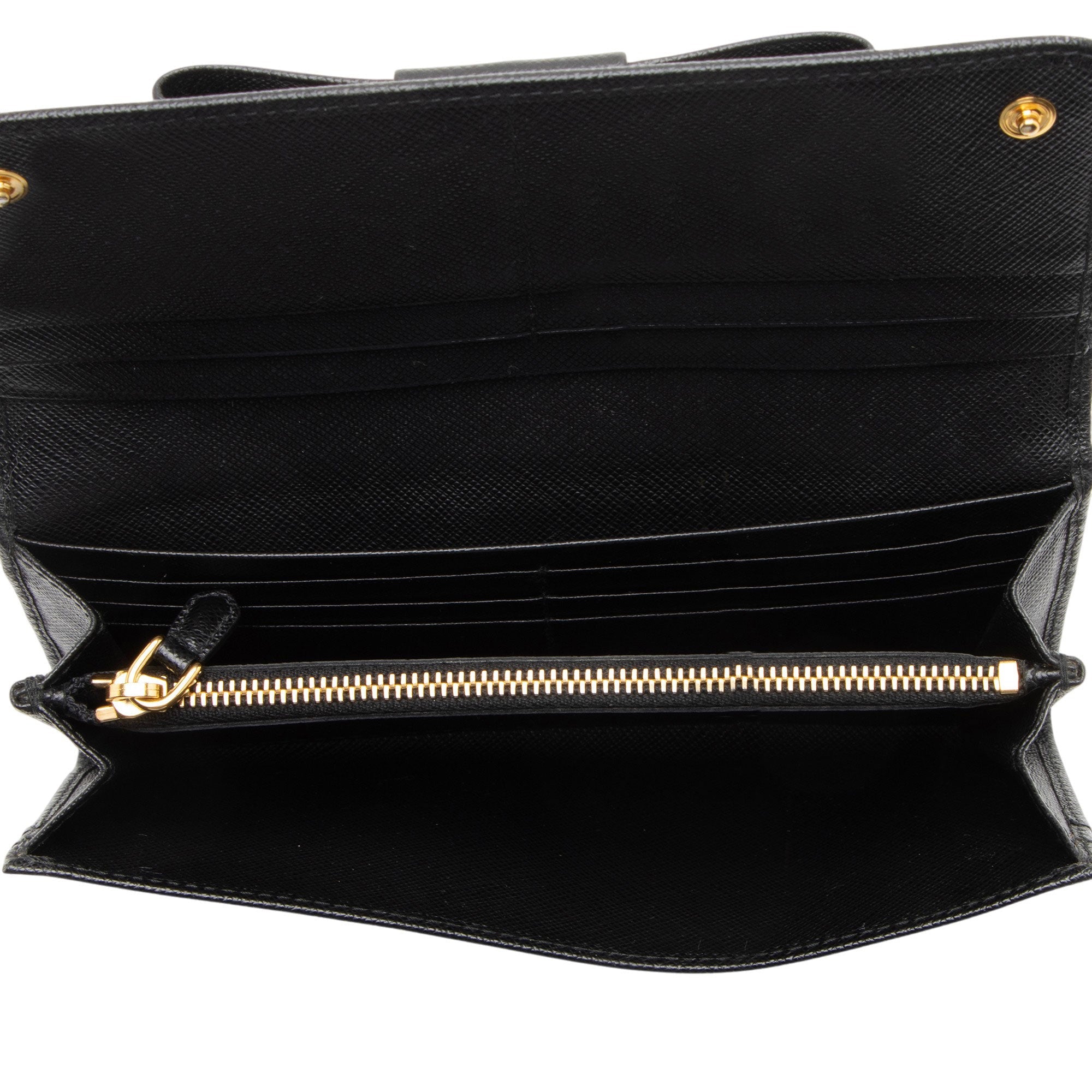 Prada Saffiano Bow Continental Wallet