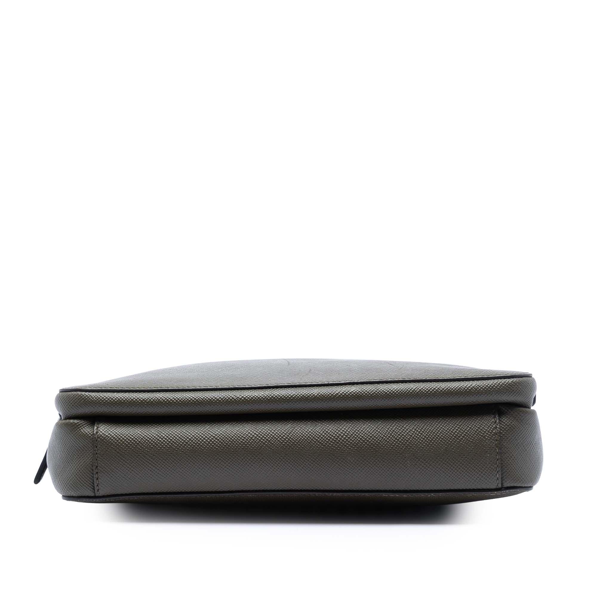 Prada Saffiano Brique Zip Top Crossbody
