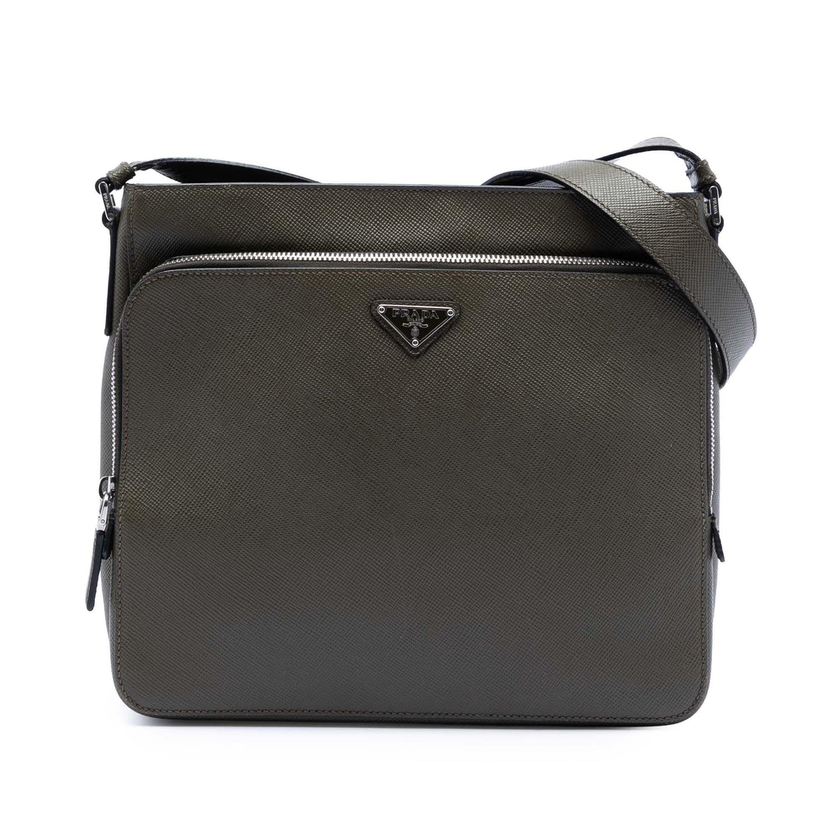 Prada Saffiano Brique Zip Top Crossbody