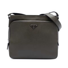 Prada Saffiano Brique Zip Top Crossbody