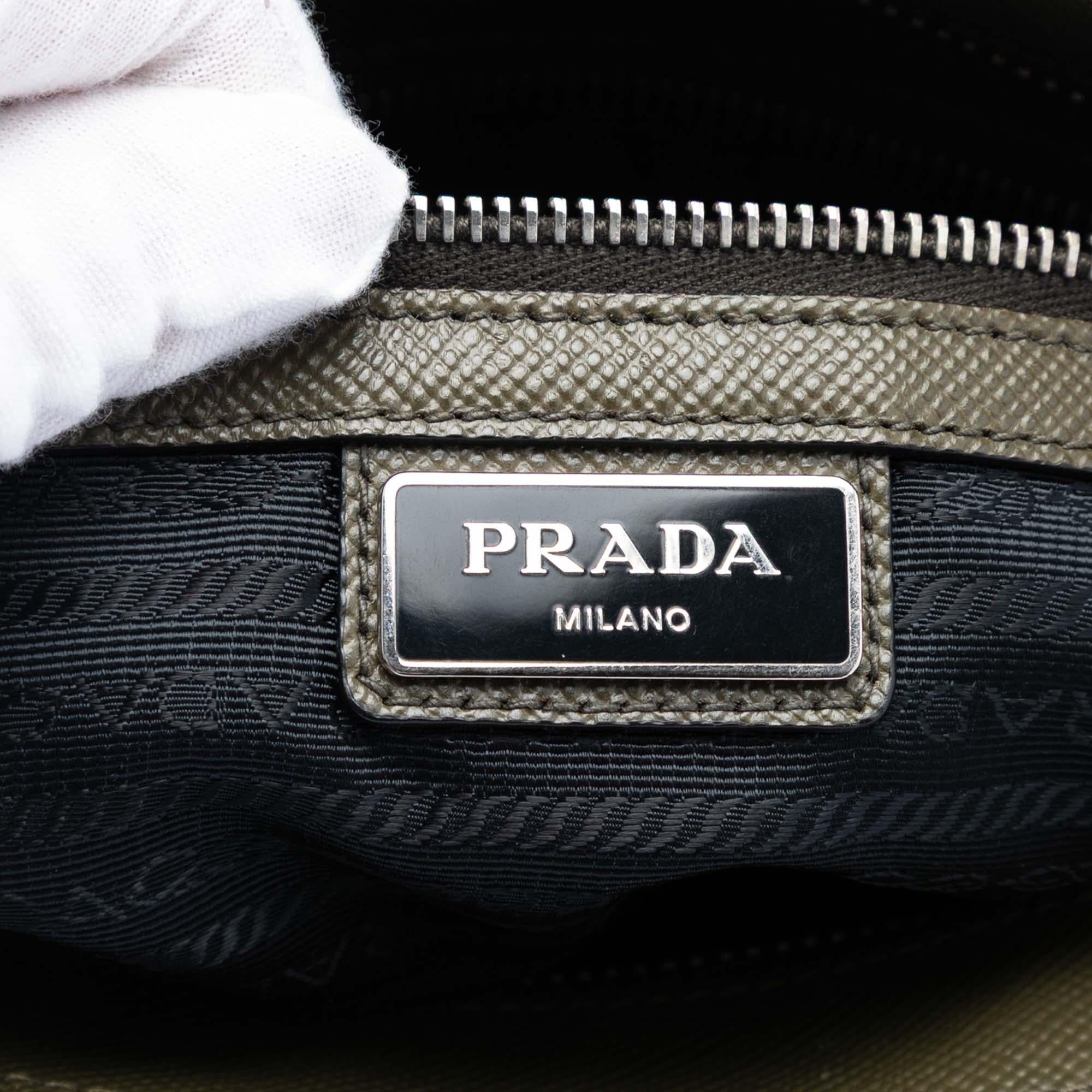 Prada Saffiano Brique Zip Top Crossbody