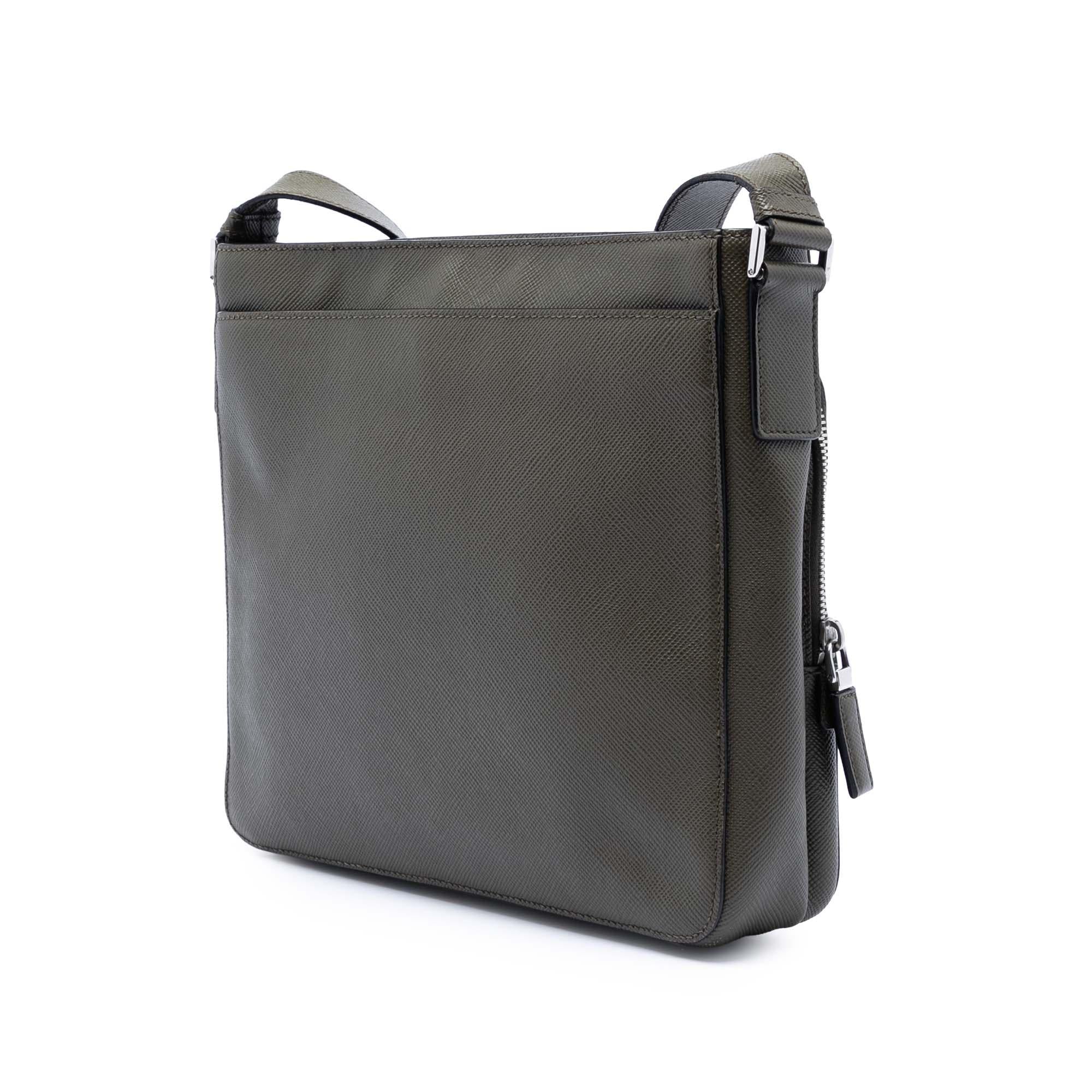 Prada Saffiano Brique Zip Top Crossbody