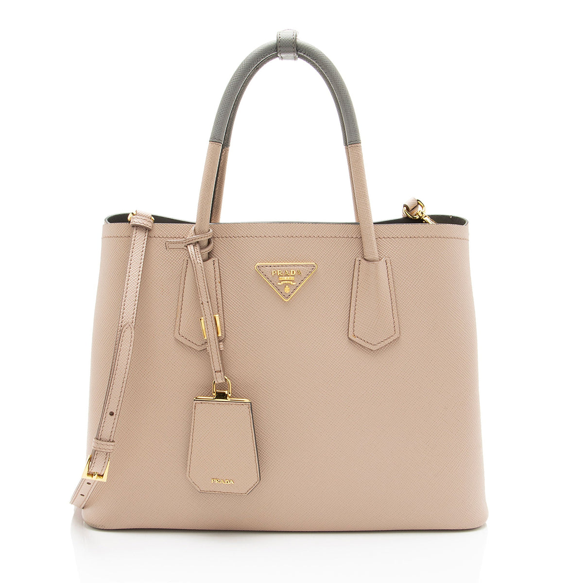 Prada Saffiano Cuir Double Handle Medium Tote