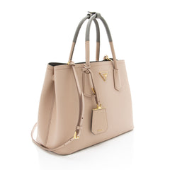 Prada Saffiano Cuir Double Handle Medium Tote