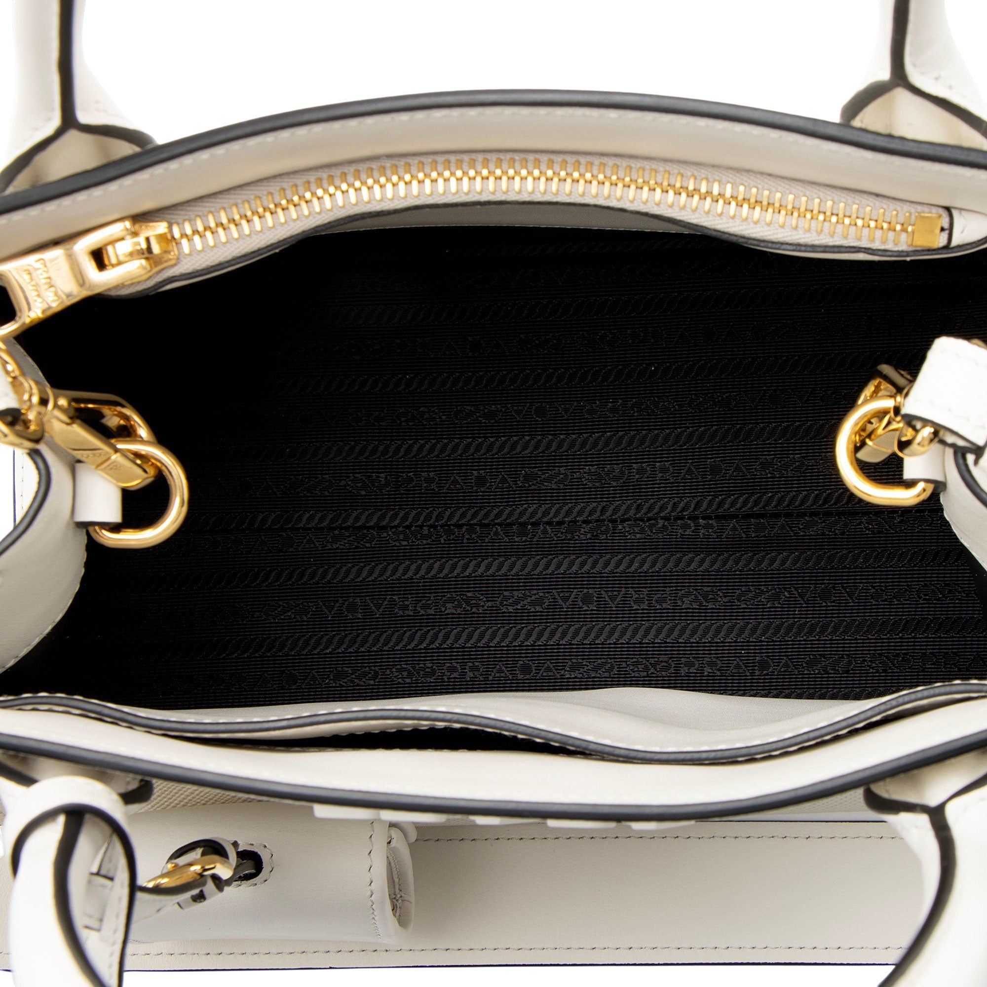 Prada Saffiano Cuir Leather Monochrome Small Tote
