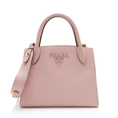 Prada Saffiano Cuir Leather Monochrome Small Tote