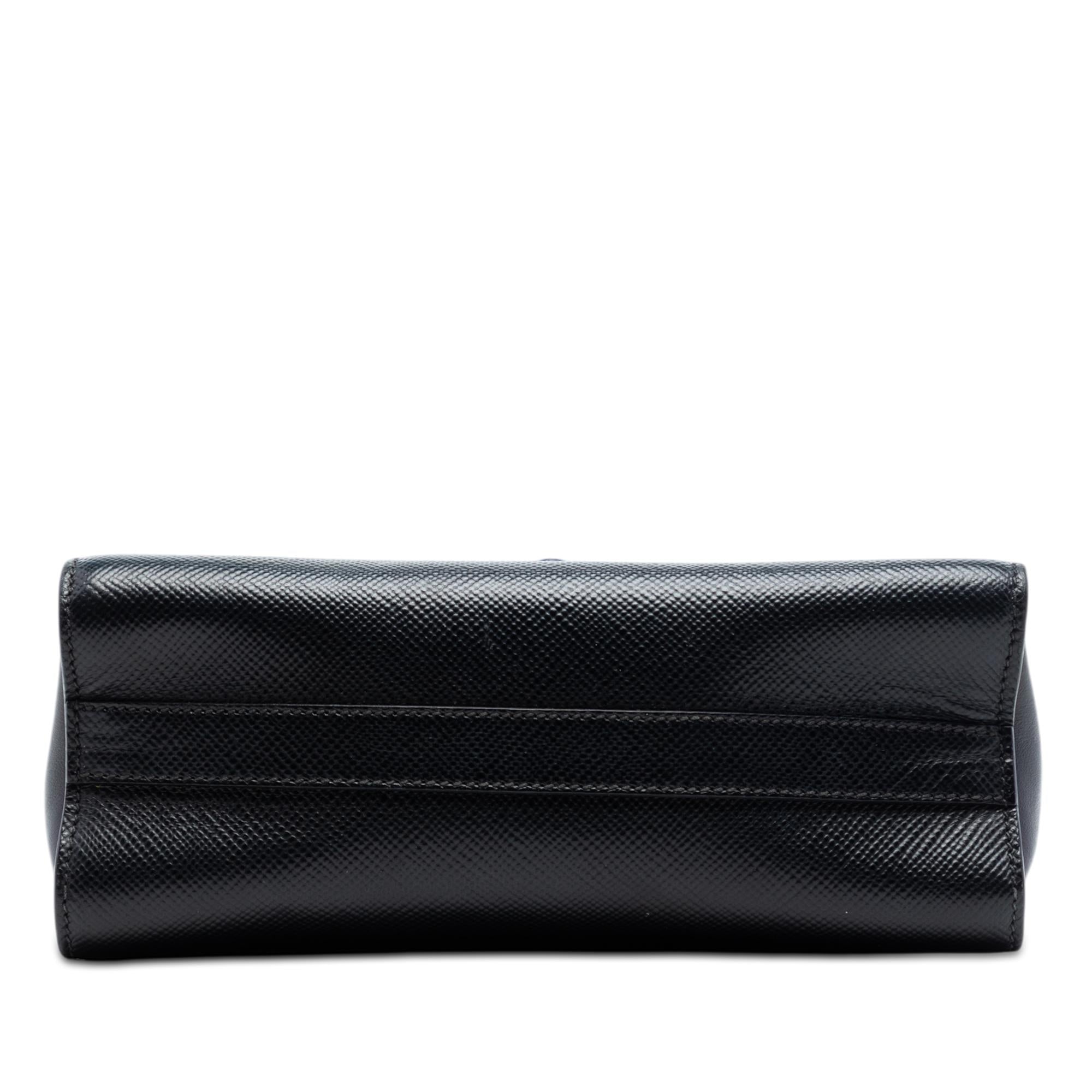 Prada Saffiano Cuir Monochrome Robot Patches Envelope Chain Flap