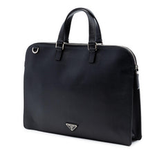 Prada Saffiano Cuir Travel Front Zip Pocket Briefcase