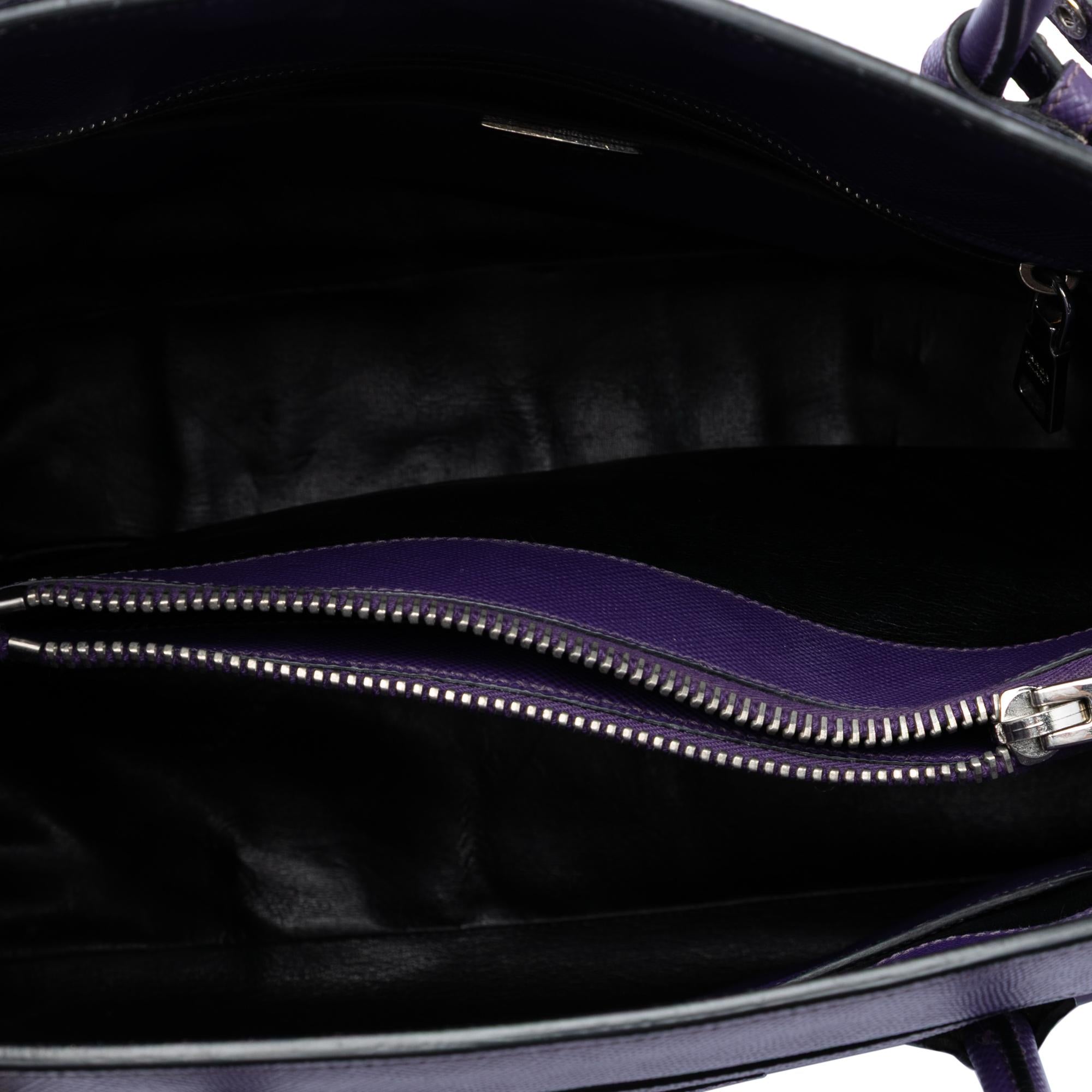 Prada Saffiano Cuir Turnlock Twin Satchel