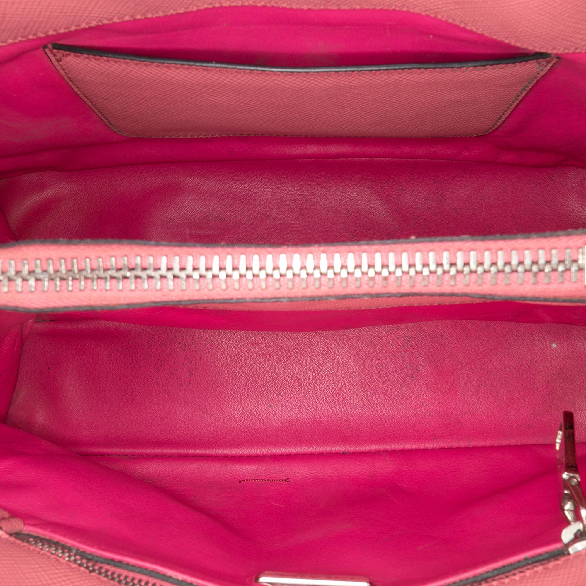 Prada Saffiano Cuir Turnlock Twin Satchel