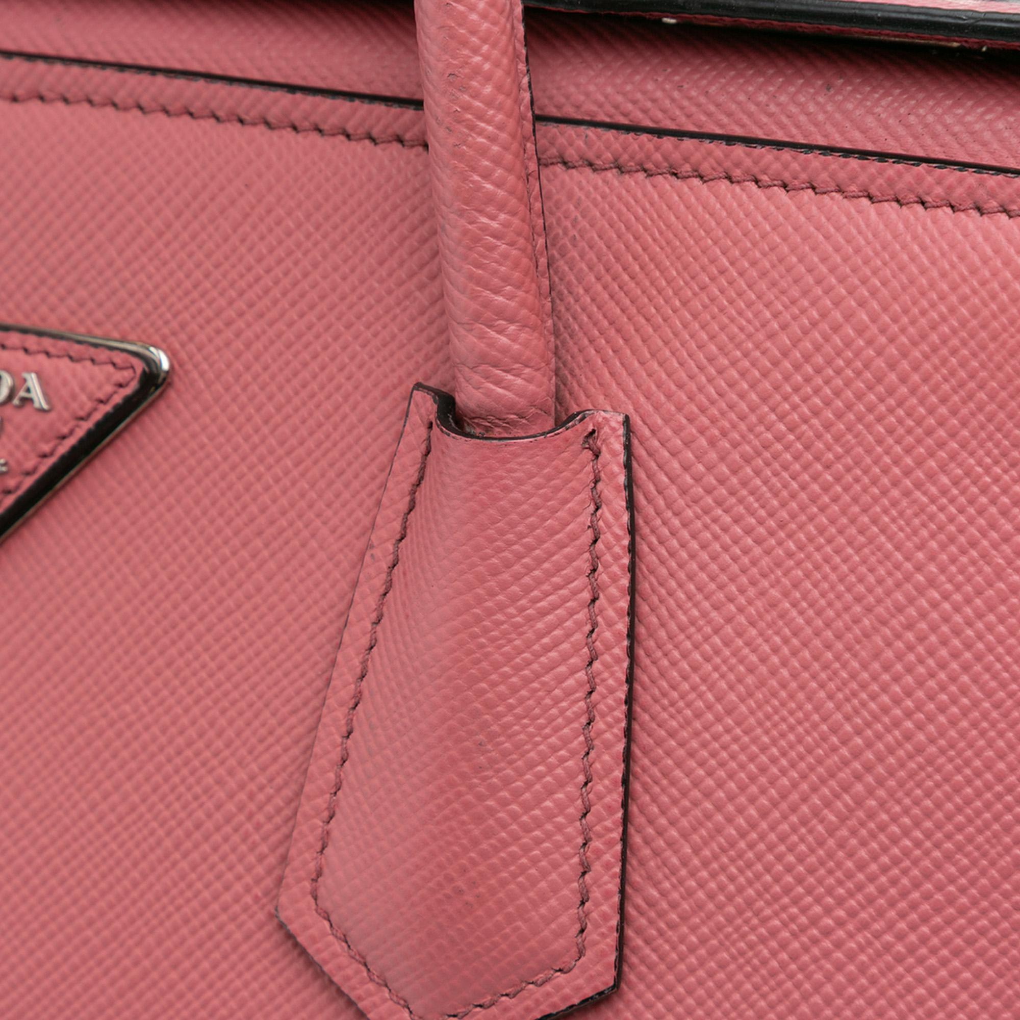 Prada Saffiano Cuir Turnlock Twin Satchel