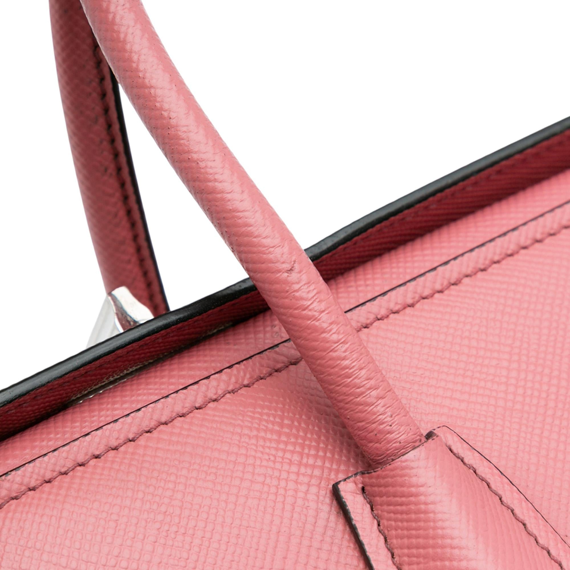 Prada Saffiano Cuir Turnlock Twin Satchel