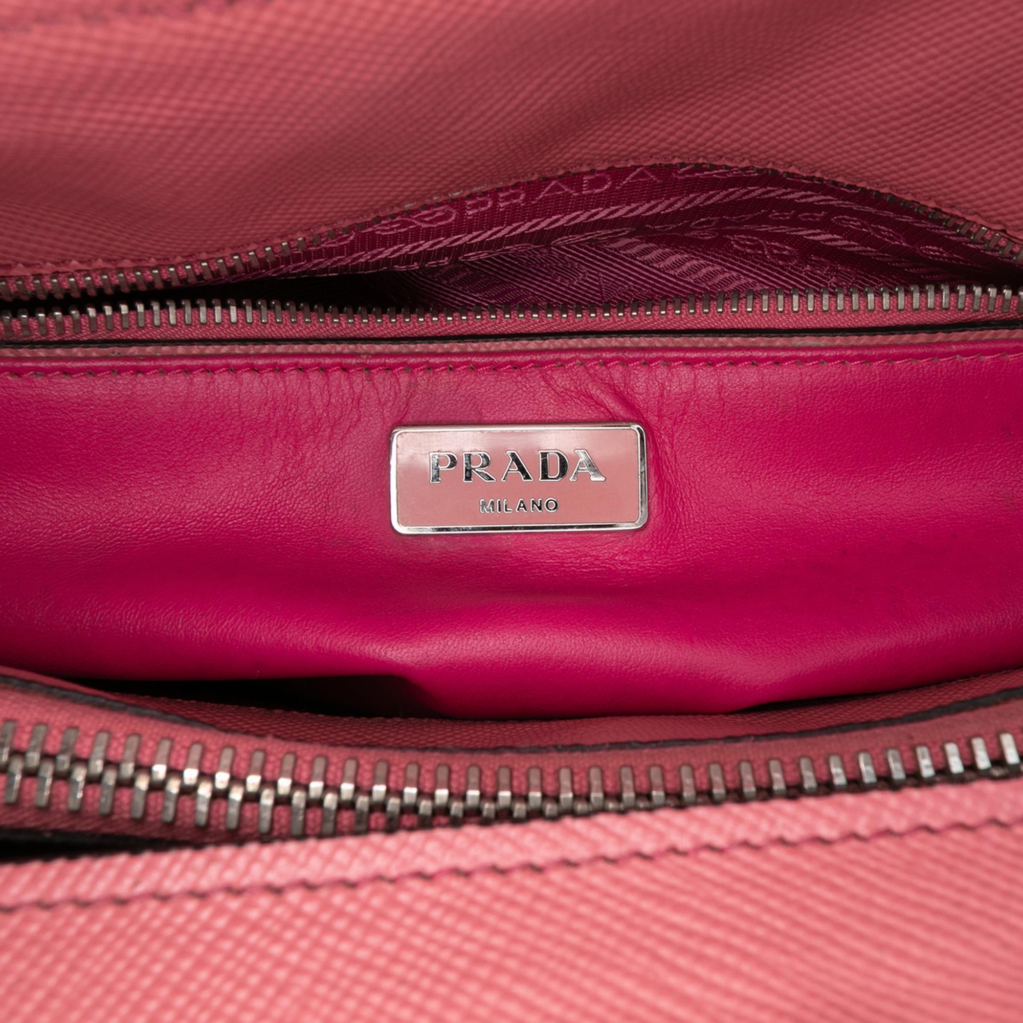 Prada Saffiano Cuir Turnlock Twin Satchel