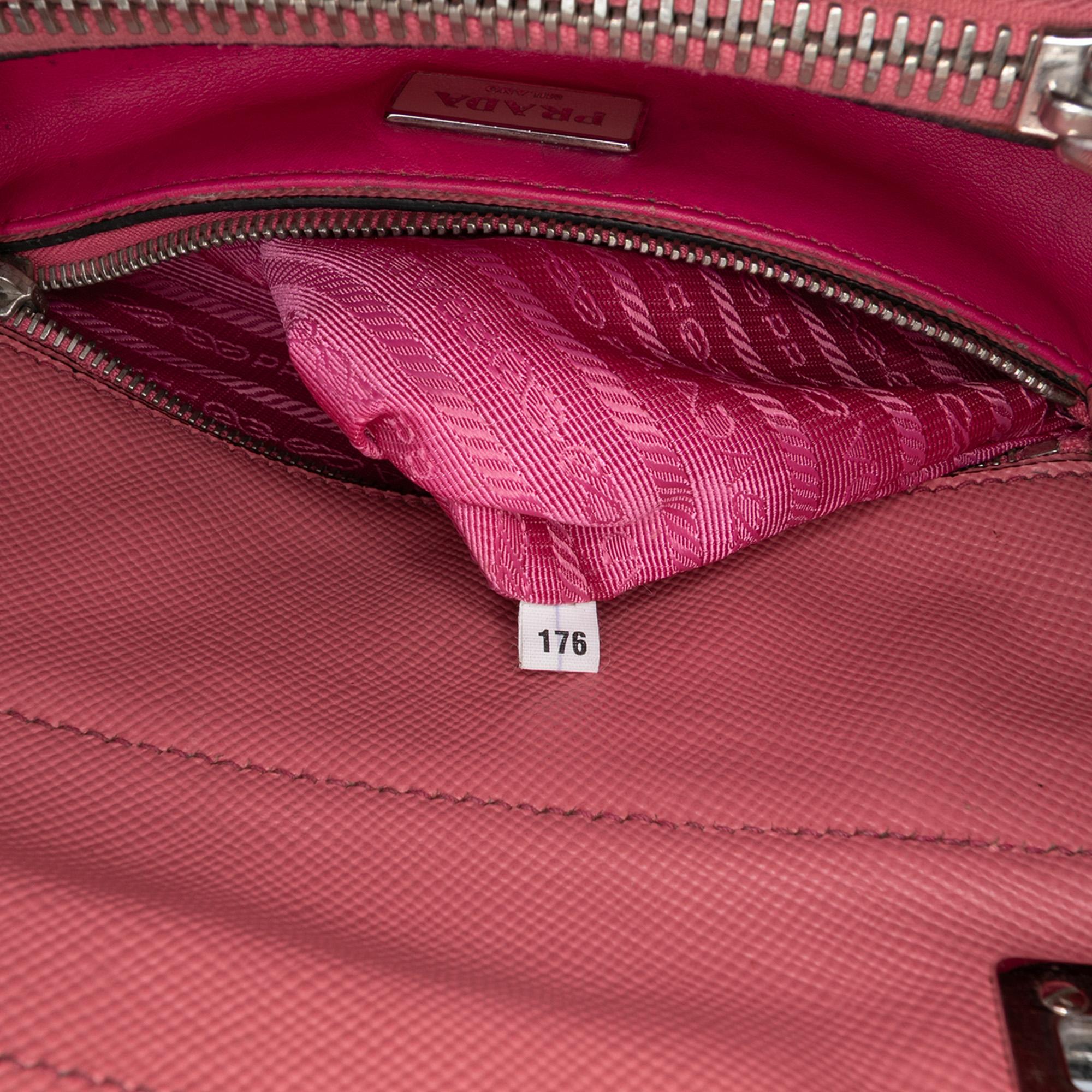 Prada Saffiano Cuir Turnlock Twin Satchel