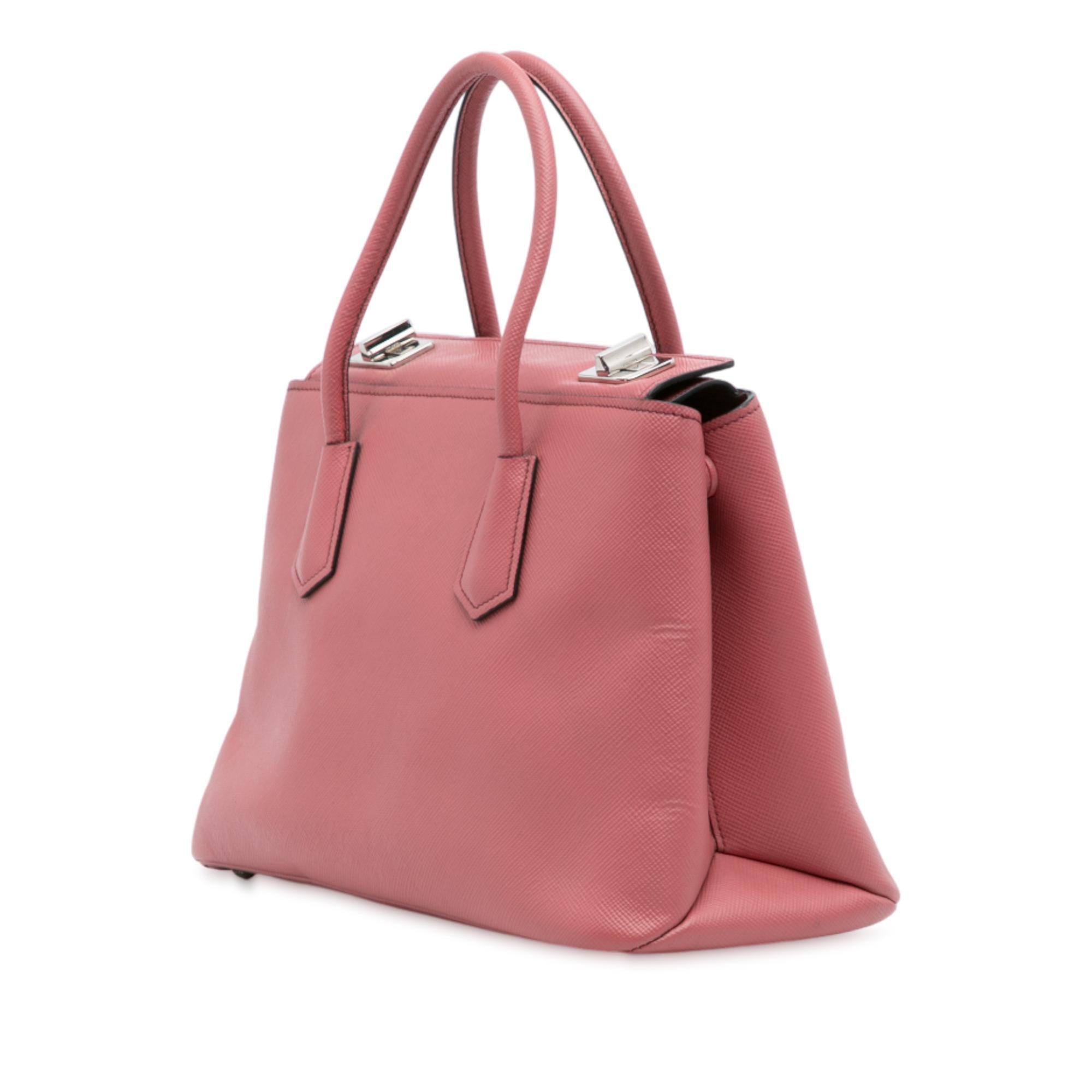 Prada Saffiano Cuir Turnlock Twin Satchel