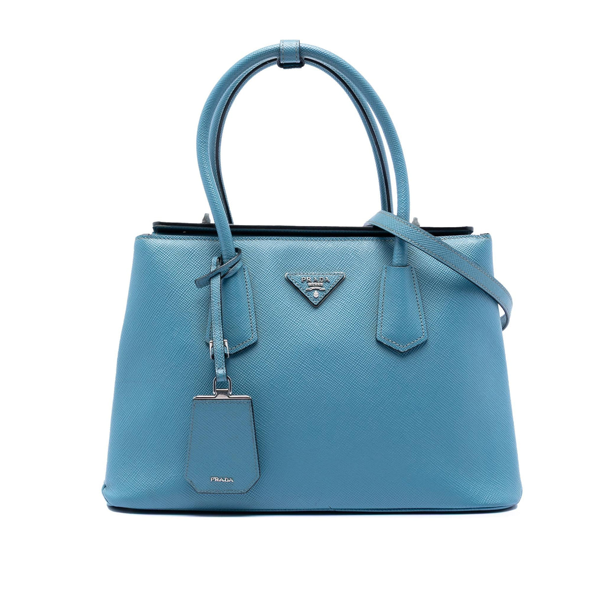 Prada Saffiano Cuir Turnlock Twin Satchel