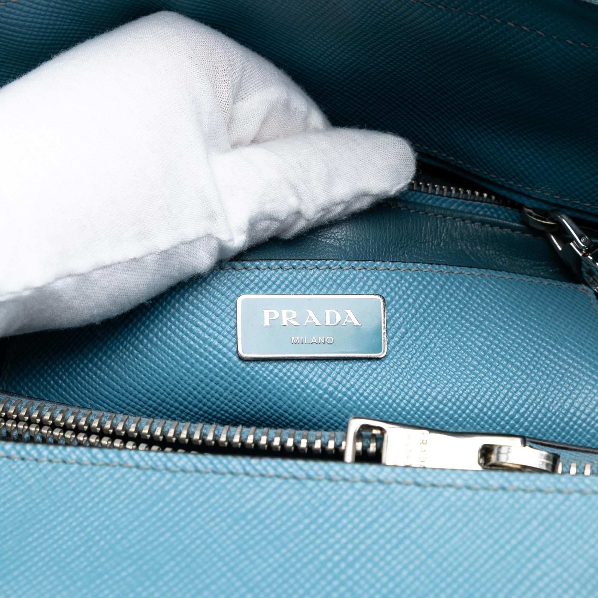 Prada Saffiano Cuir Turnlock Twin Satchel