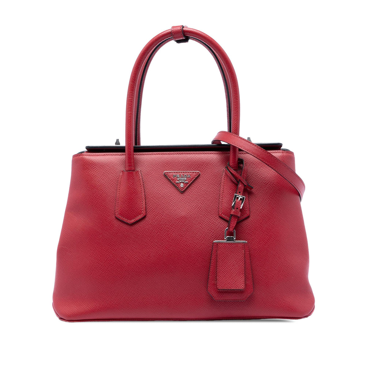 Prada Saffiano Cuir Turnlock Twin Satchel