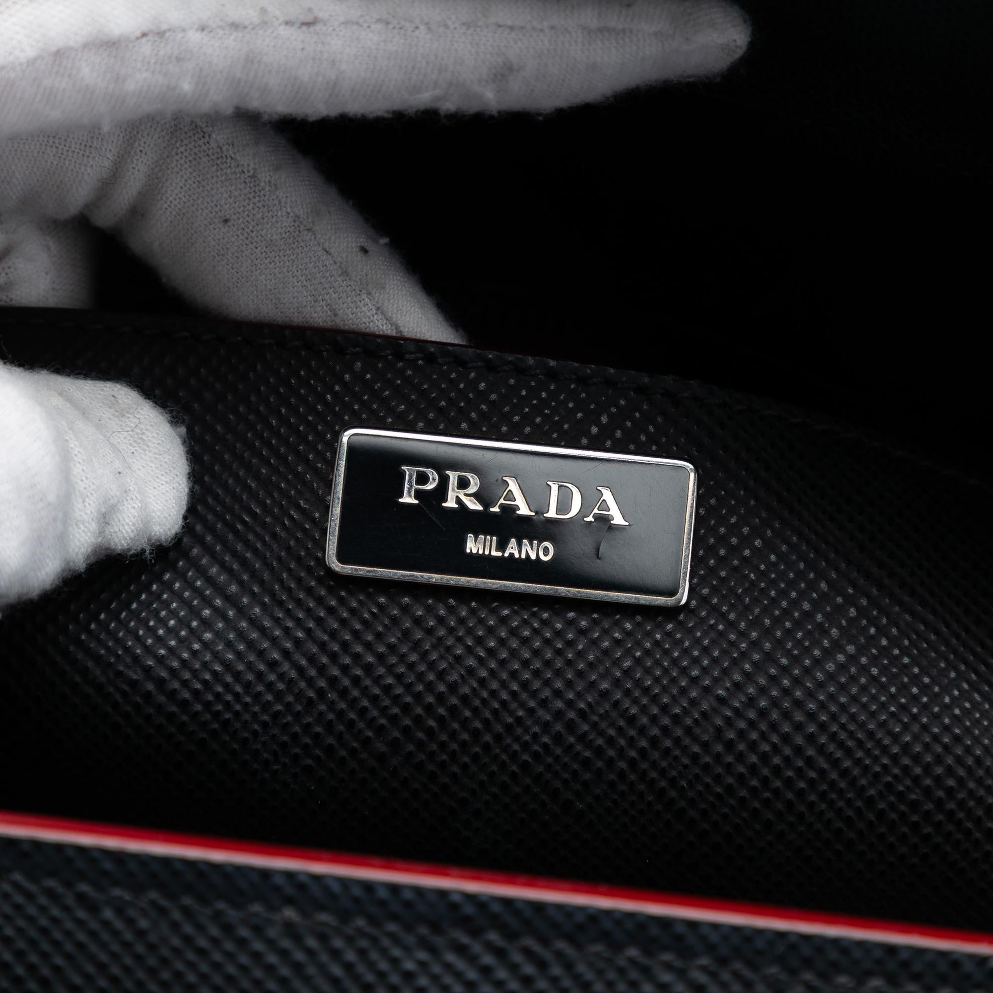 Prada Saffiano Cuir Turnlock Twin Satchel