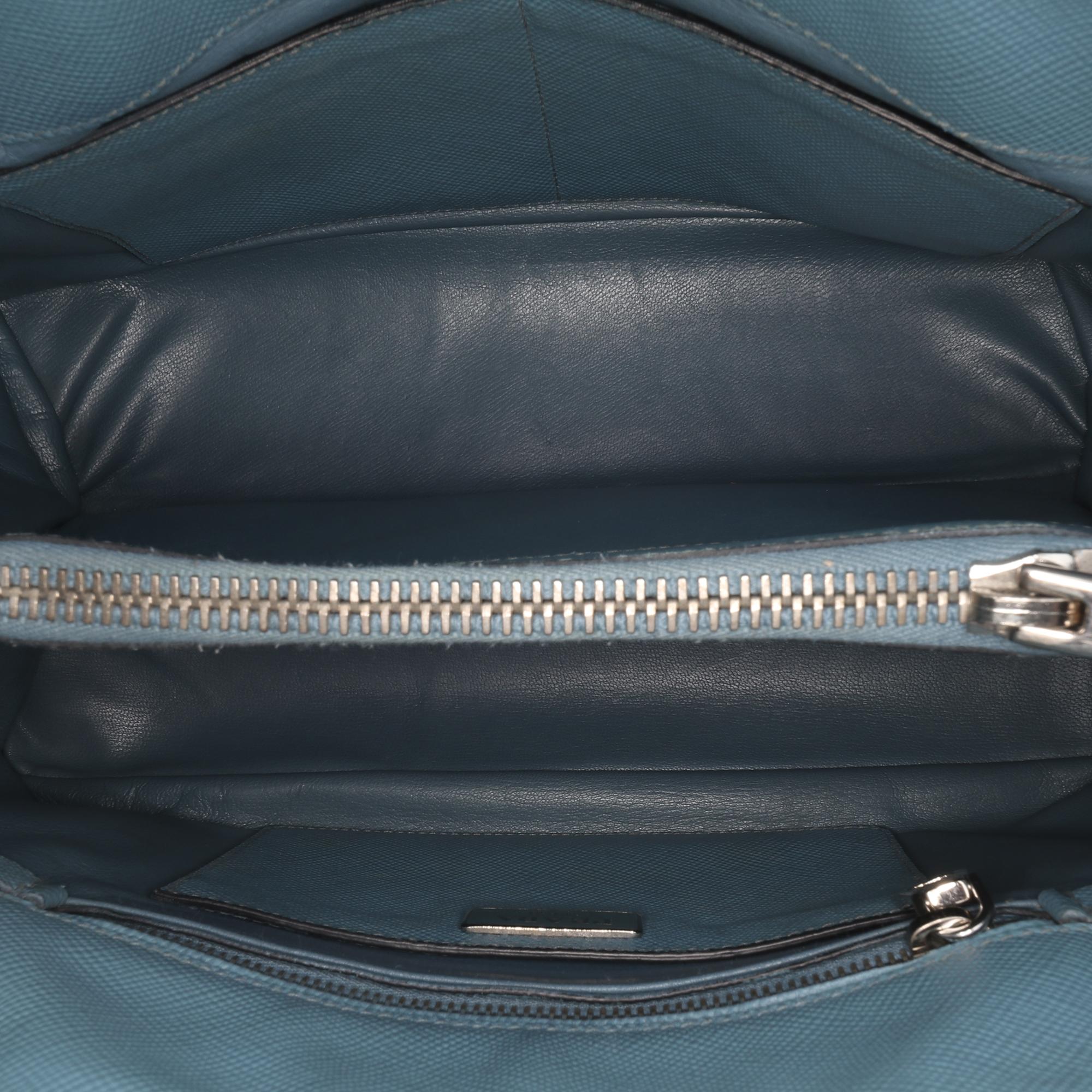Prada Saffiano Cuir Turnlock Twin Satchel
