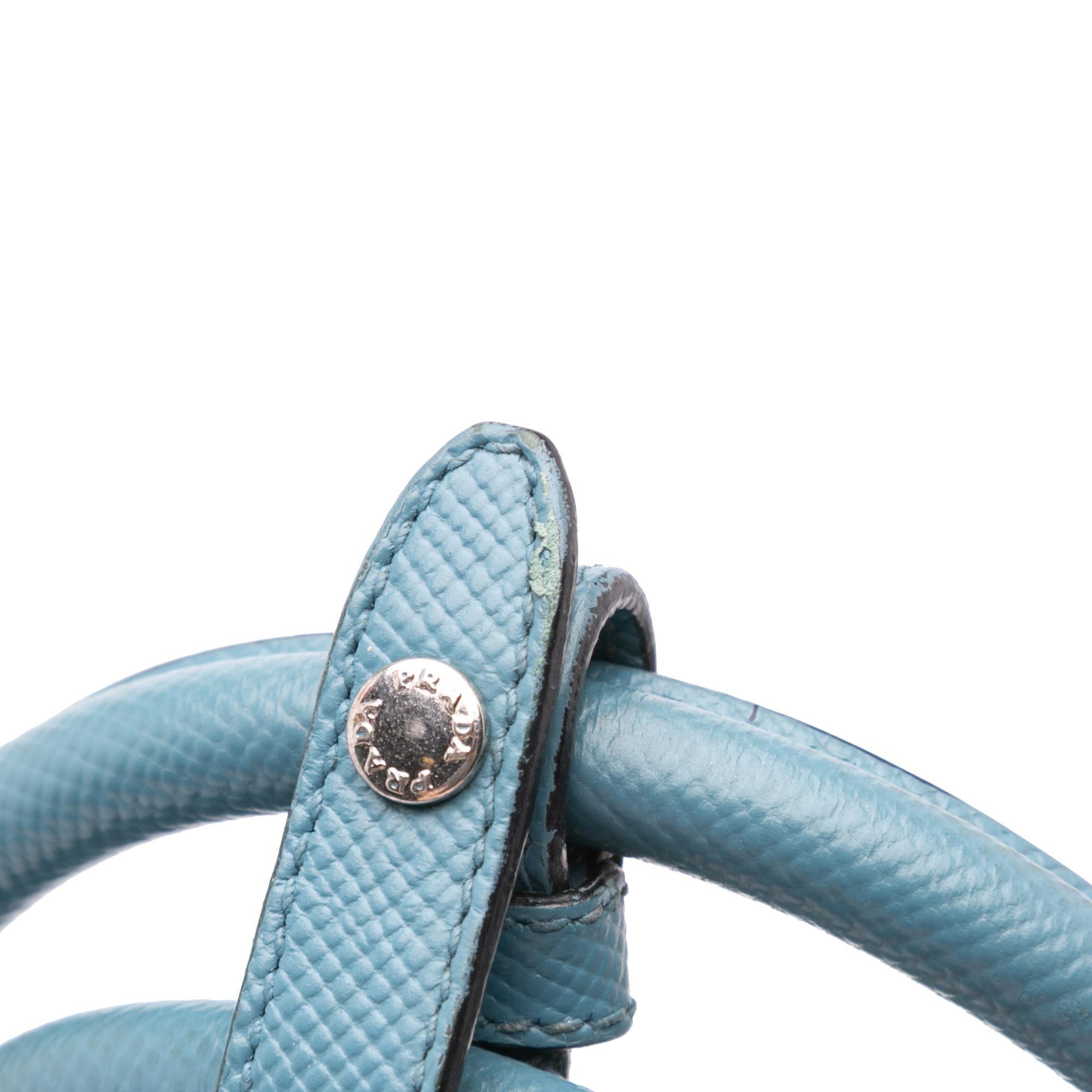 Prada Saffiano Cuir Turnlock Twin Satchel