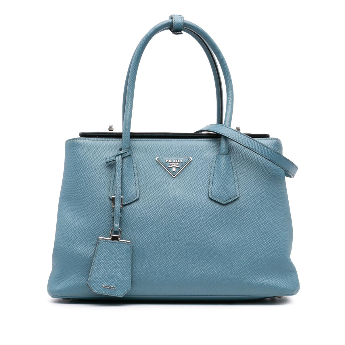 Prada Saffiano Cuir Turnlock Twin Satchel