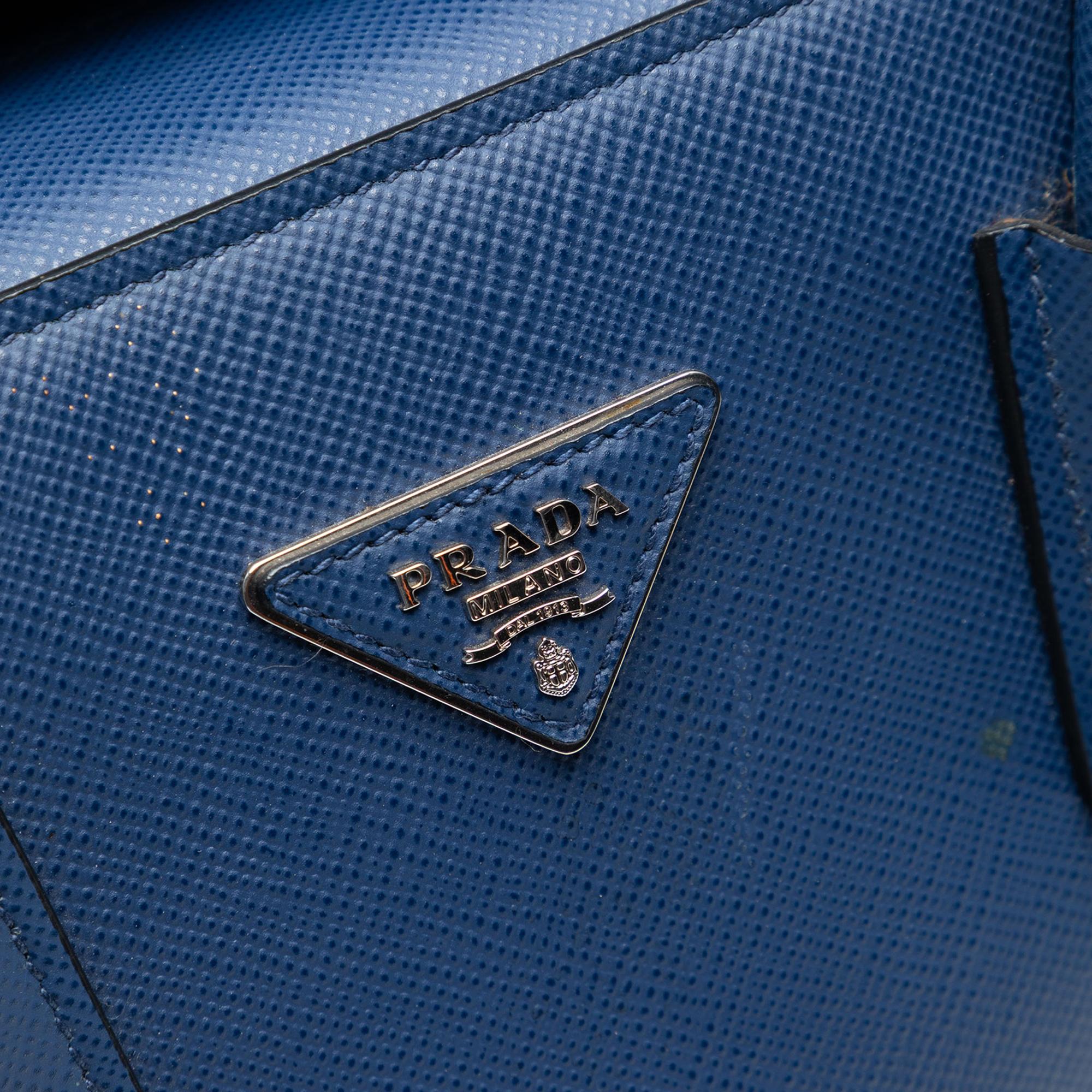 Prada Saffiano Cuir Turnlock Twin Satchel