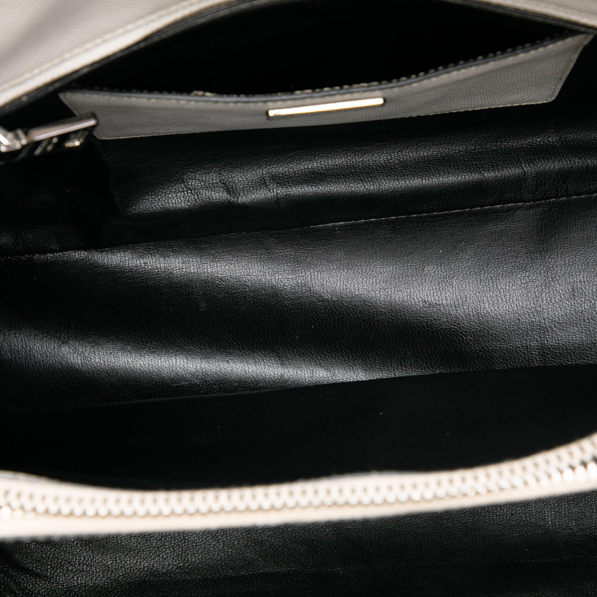 Prada Saffiano Cuir Turnlock Twin Satchel