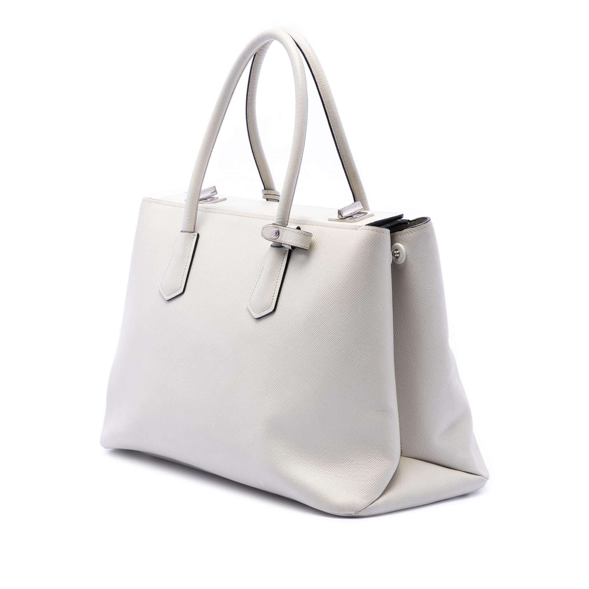 Prada Saffiano Cuir Turnlock Twin Satchel