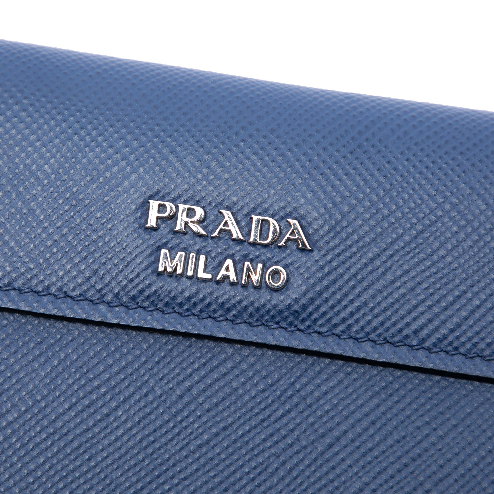 Prada Saffiano Cuir Twist Lock Chain Flap