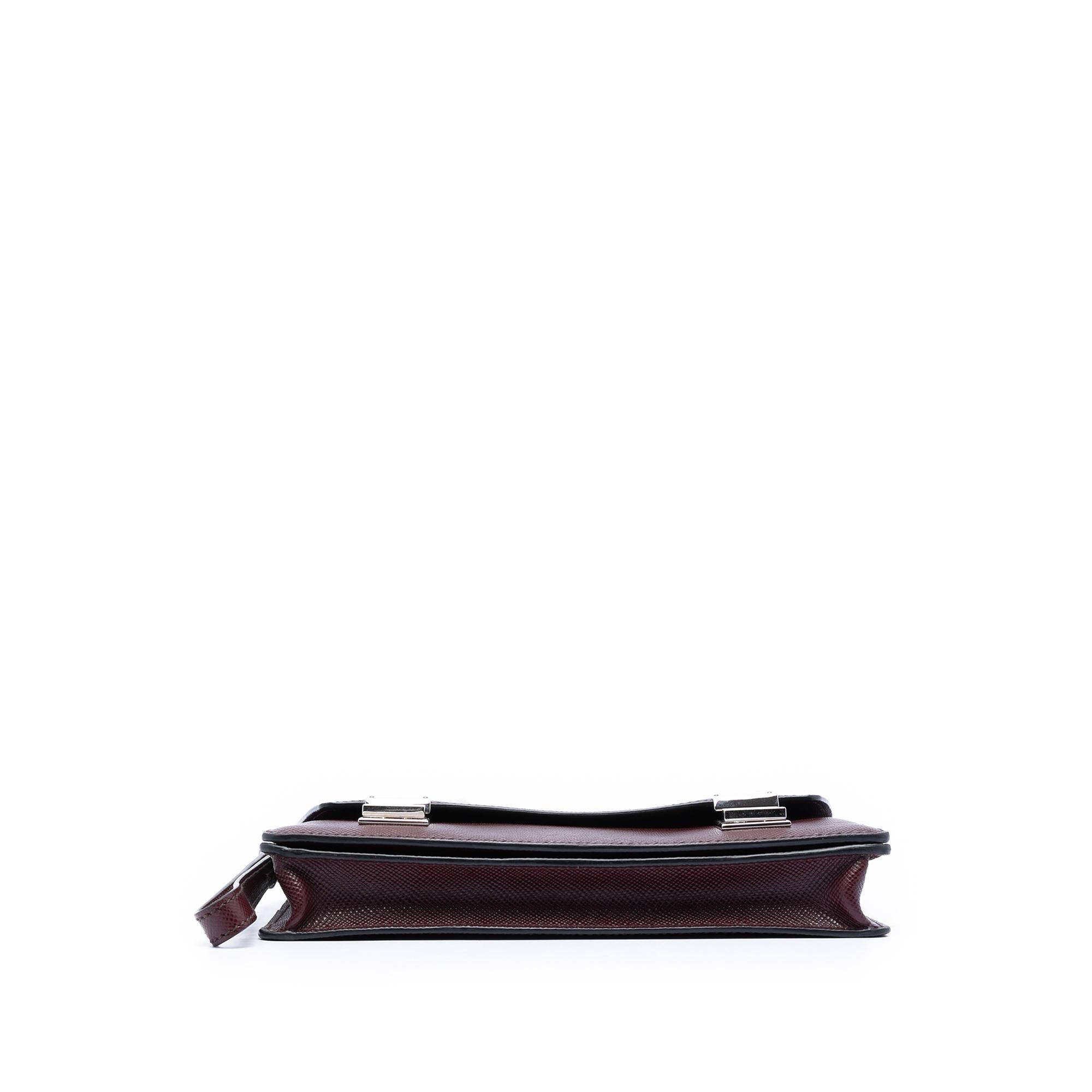 Prada Saffiano Double Lock Convertible Clutch