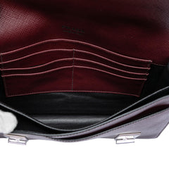 Prada Saffiano Double Lock Convertible Clutch