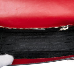 Prada Saffiano Double Turn Lock Top Handle Bag