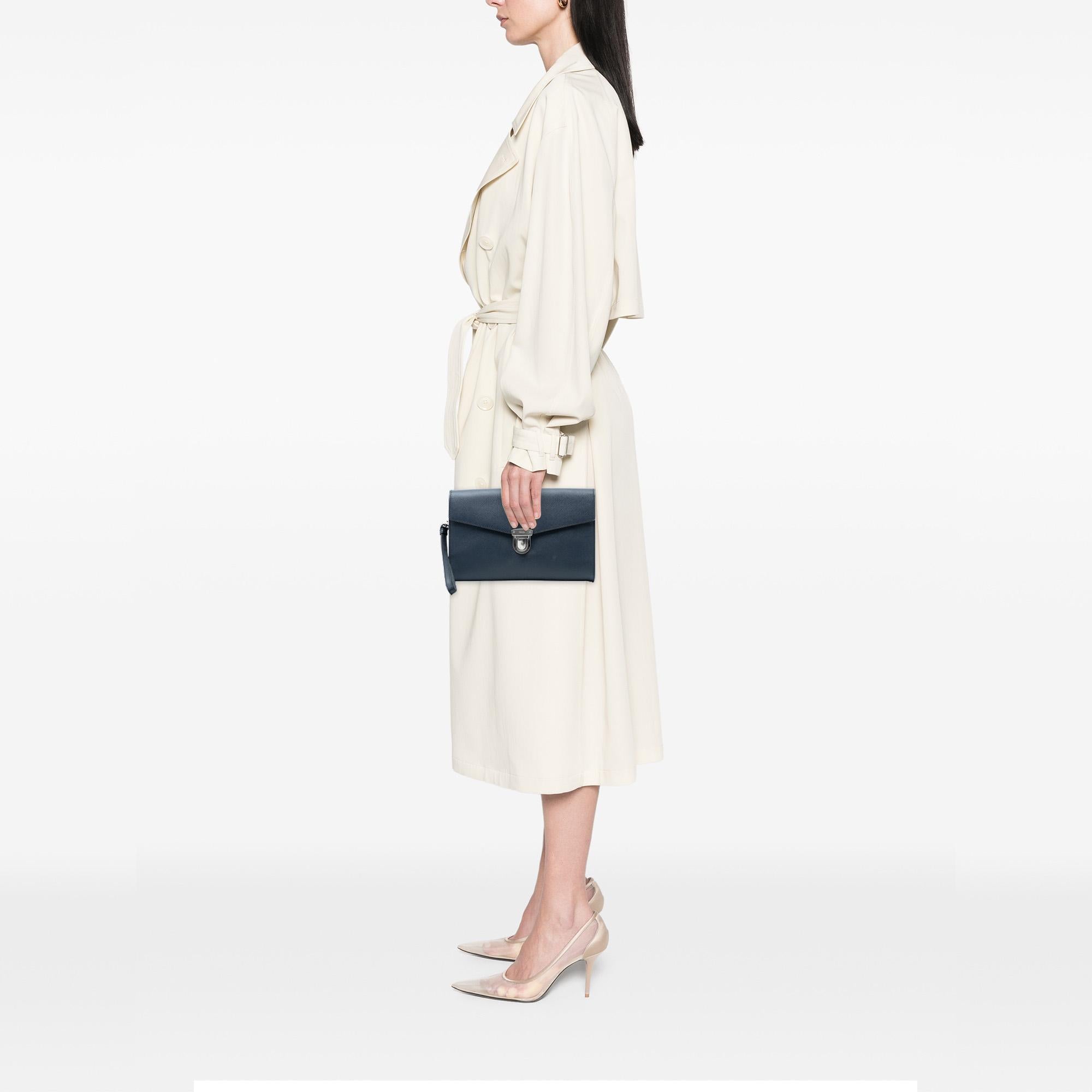 Prada Saffiano Envelope Pushlock Clutch