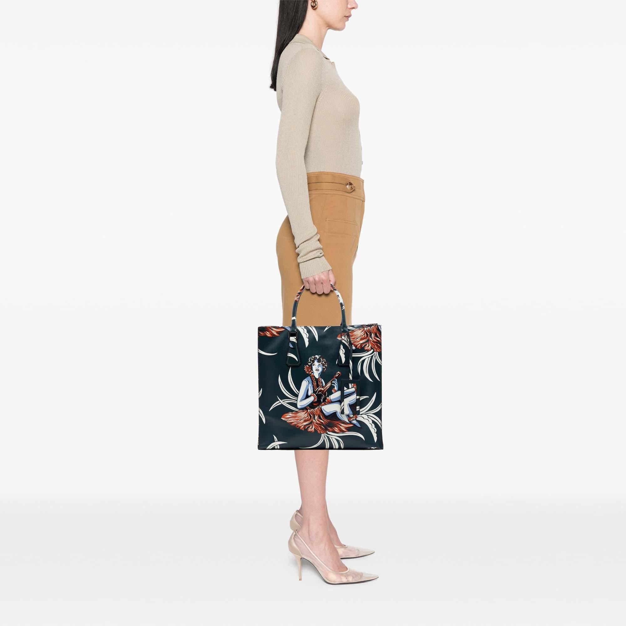 Prada Saffiano Hawaiian Print Tote