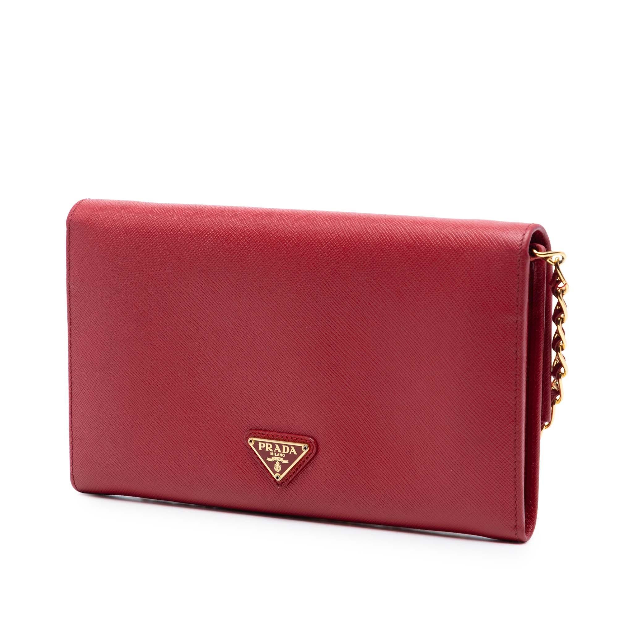 Prada Saffiano Heart Wallet On Chain