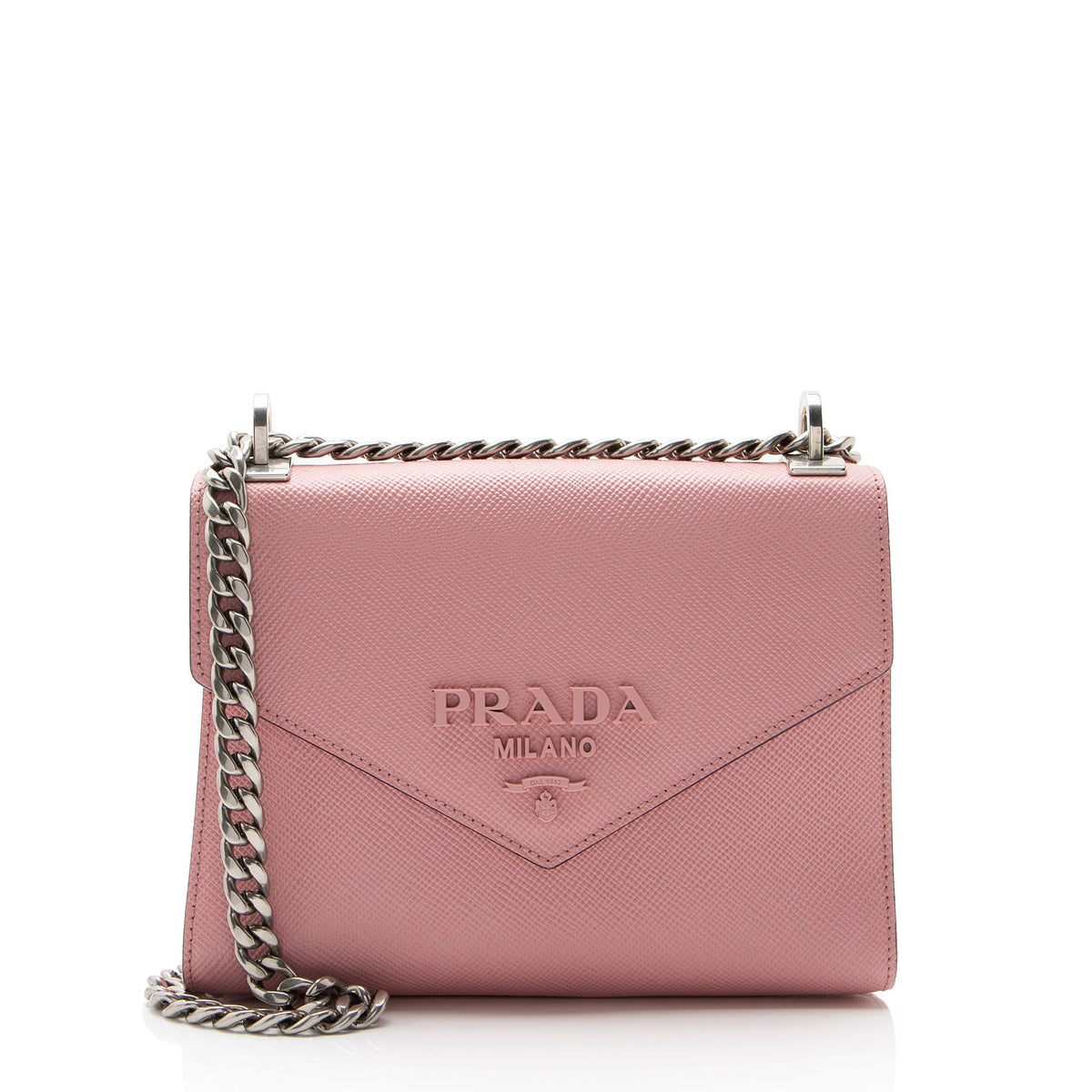 Prada Saffiano Leather Monochrome Chain Shoulder Bag