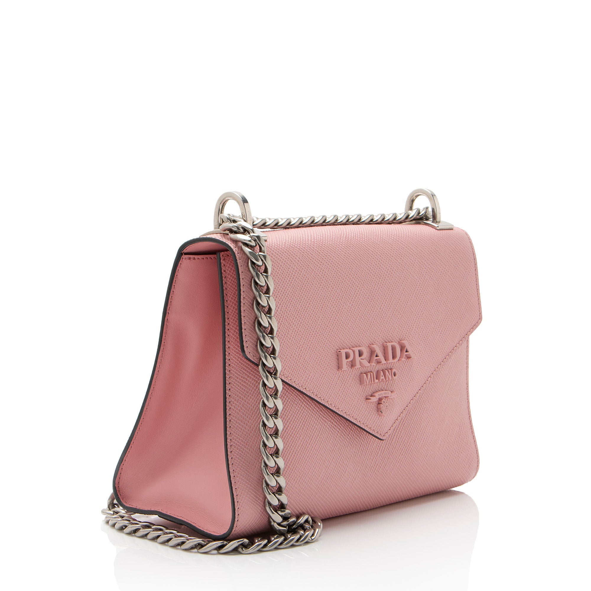 Prada Saffiano Leather Monochrome Chain Shoulder Bag