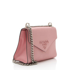 Prada Saffiano Leather Monochrome Chain Shoulder Bag