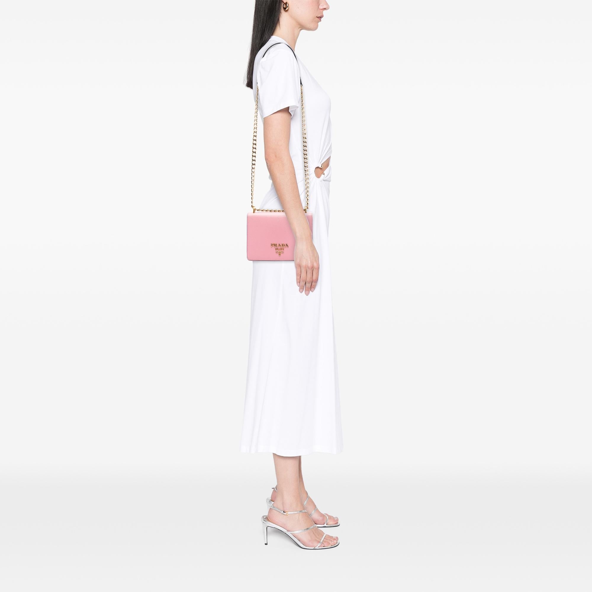 Prada Saffiano Lux Chain Crossbody