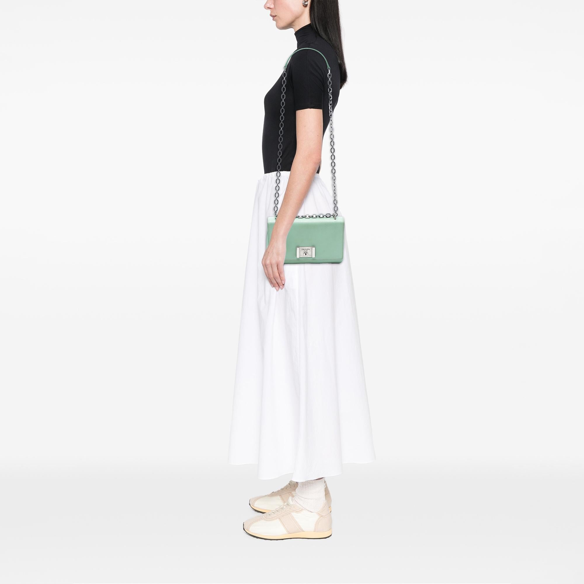 Prada Saffiano Lux Chain Lock Flap