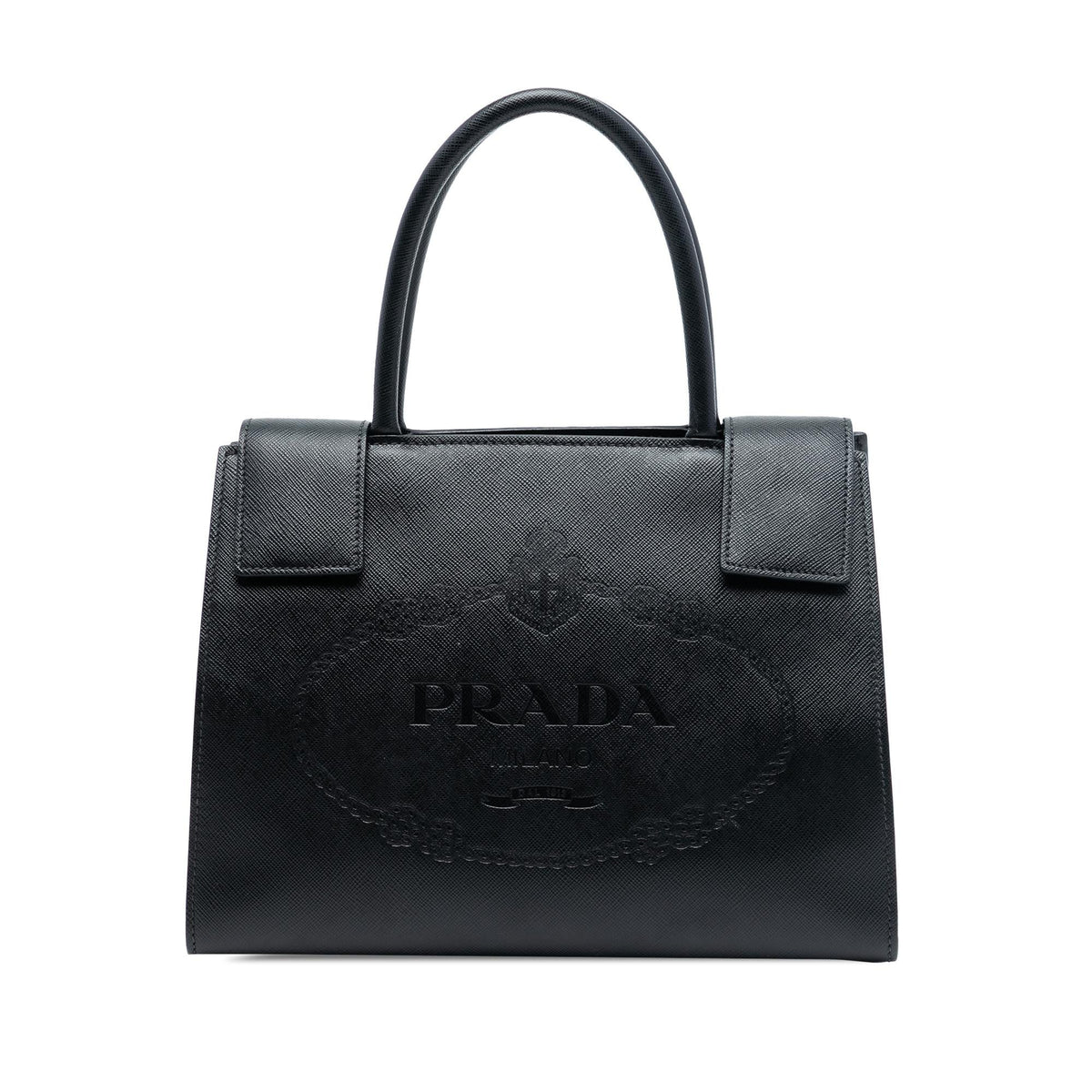Prada Saffiano Lux Embossed Logo Convertible Tote