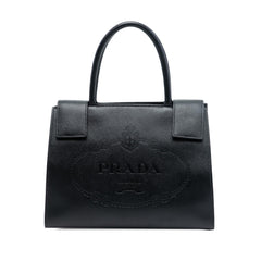 Prada Saffiano Lux Embossed Logo Convertible Tote