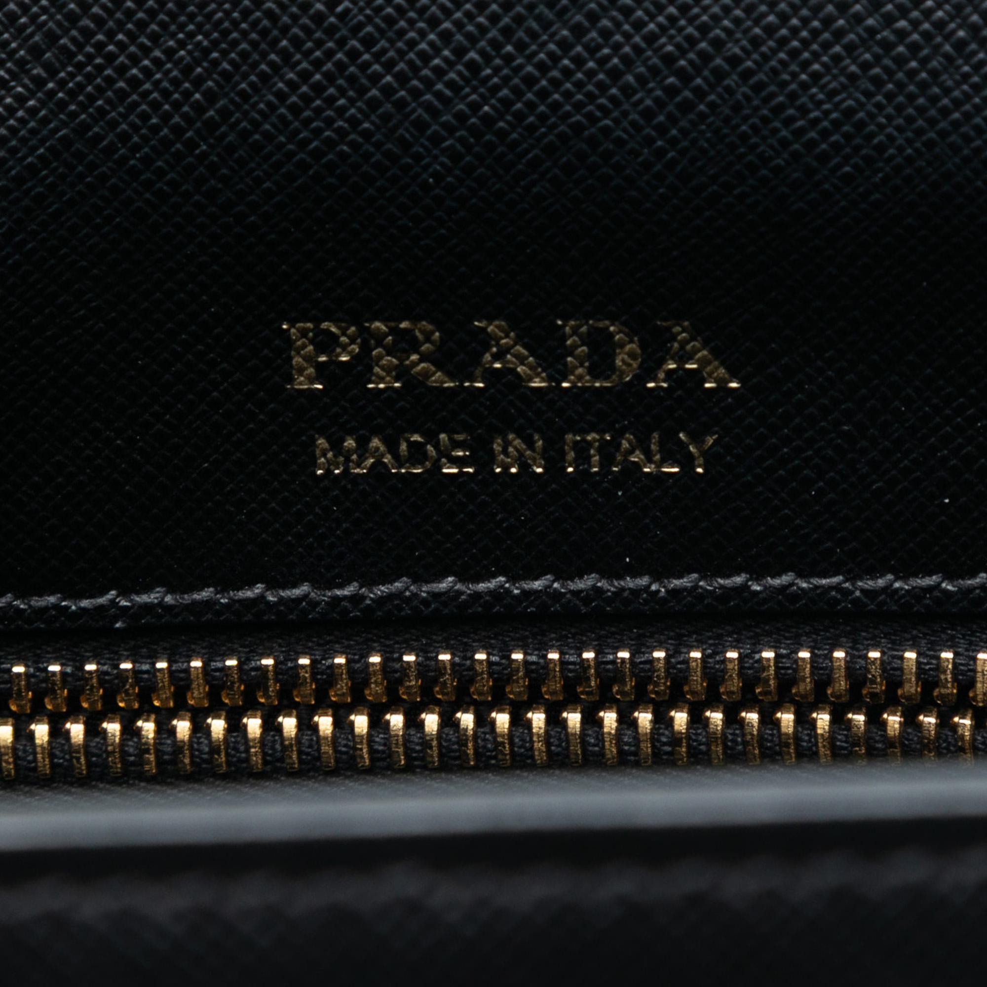 Prada Saffiano Lux Embossed Logo Convertible Tote