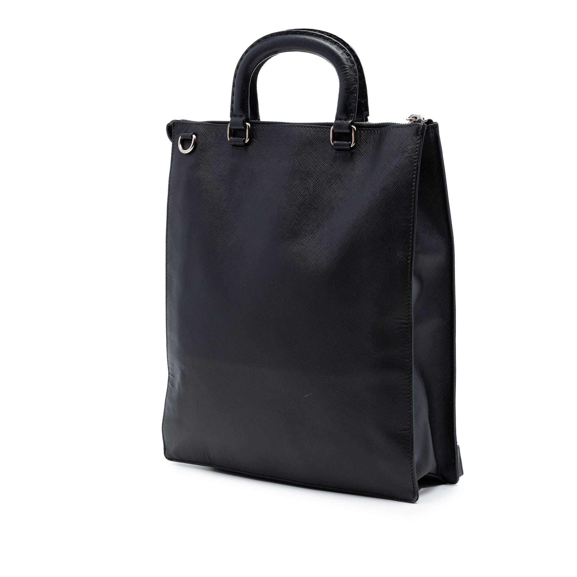 Prada Saffiano Lux Front Pocket Convertible Tote