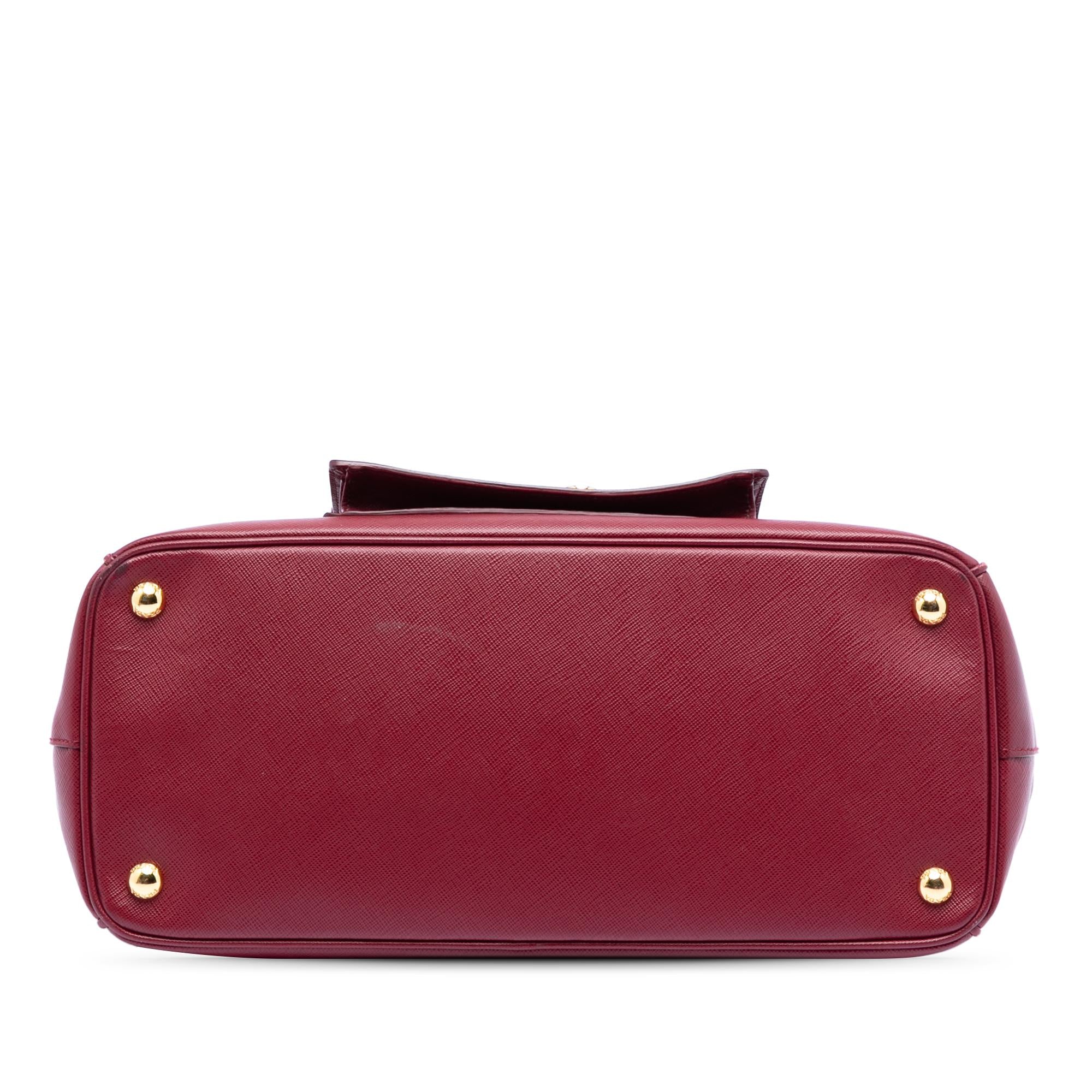 Prada Saffiano Lux Galleria Double Zip Front Pocket Satchel