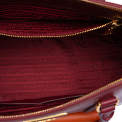 Prada Saffiano Lux Galleria Double Zip Front Pocket Satchel