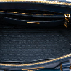 Prada Saffiano Lux Galleria Double Zip Front Pocket Satchel