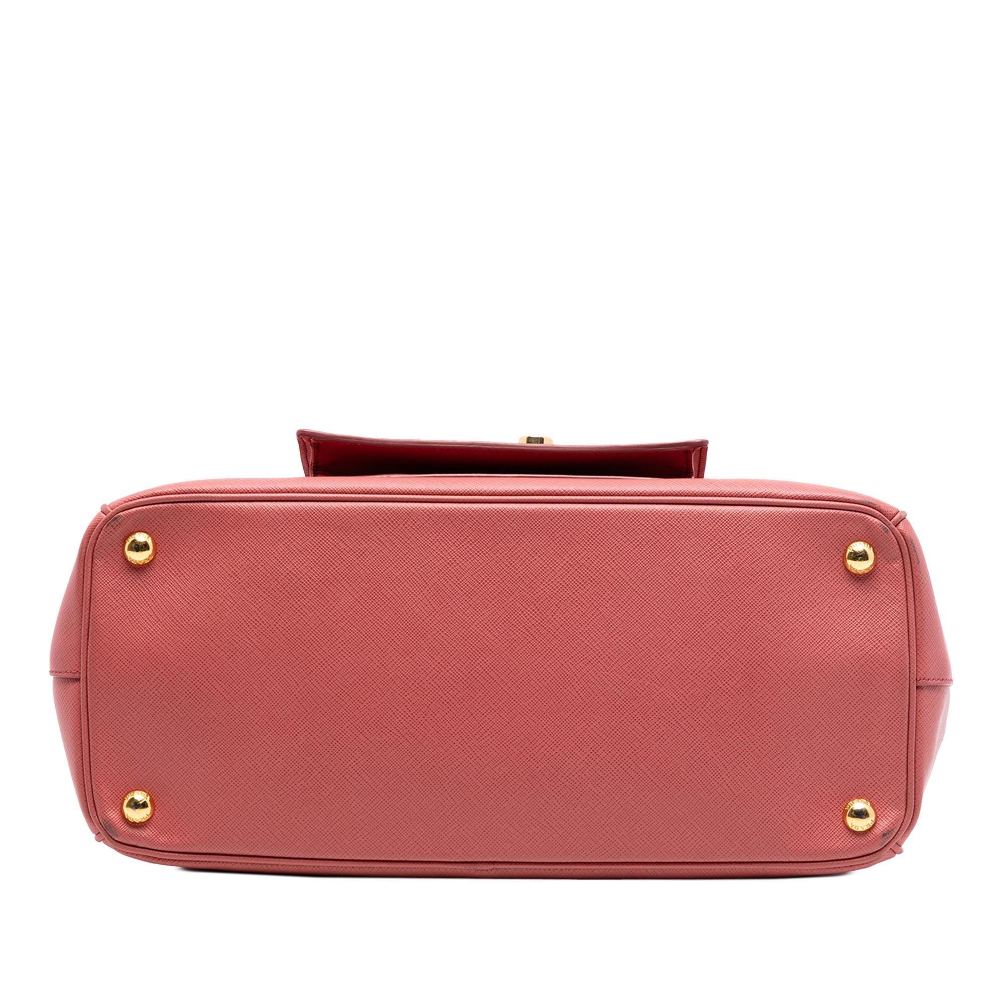 Prada Saffiano Lux Galleria Double Zip Front Pocket Satchel