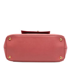 Prada Saffiano Lux Galleria Double Zip Front Pocket Satchel